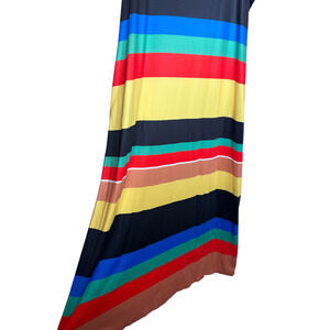 Multi Color Block Light Weight Summer Maxi Dress or Swim Cover SZL Pockets Beach